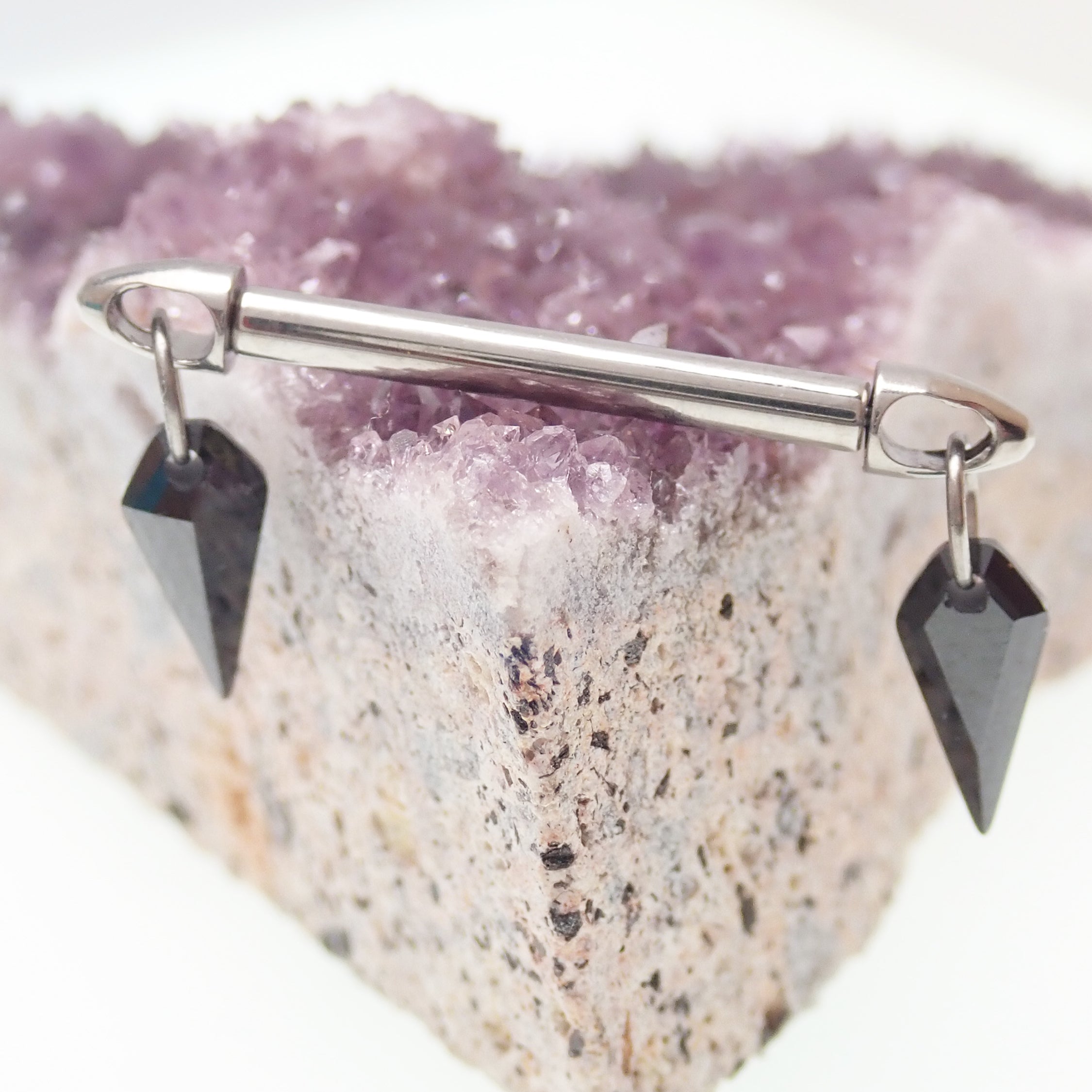 Push Fit Dangle CZ Titanium Nipple Bar 12g, 16g, 14g