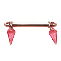 Push Fit Dangle CZ Titanium Nipple Bar 12g, 16g, 14g
