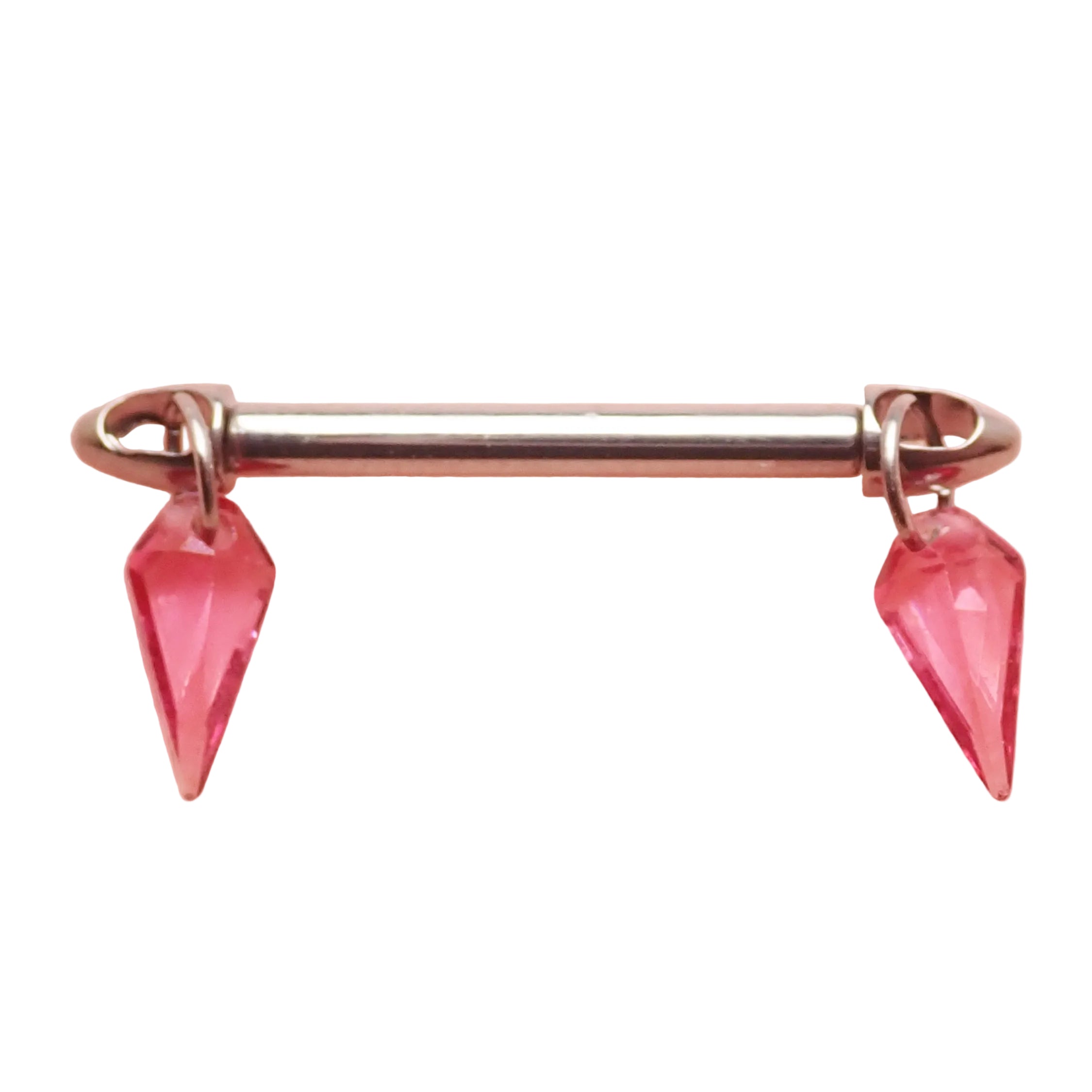 Push Fit Dangle CZ Titanium Nipple Bar 12g, 16g, 14g