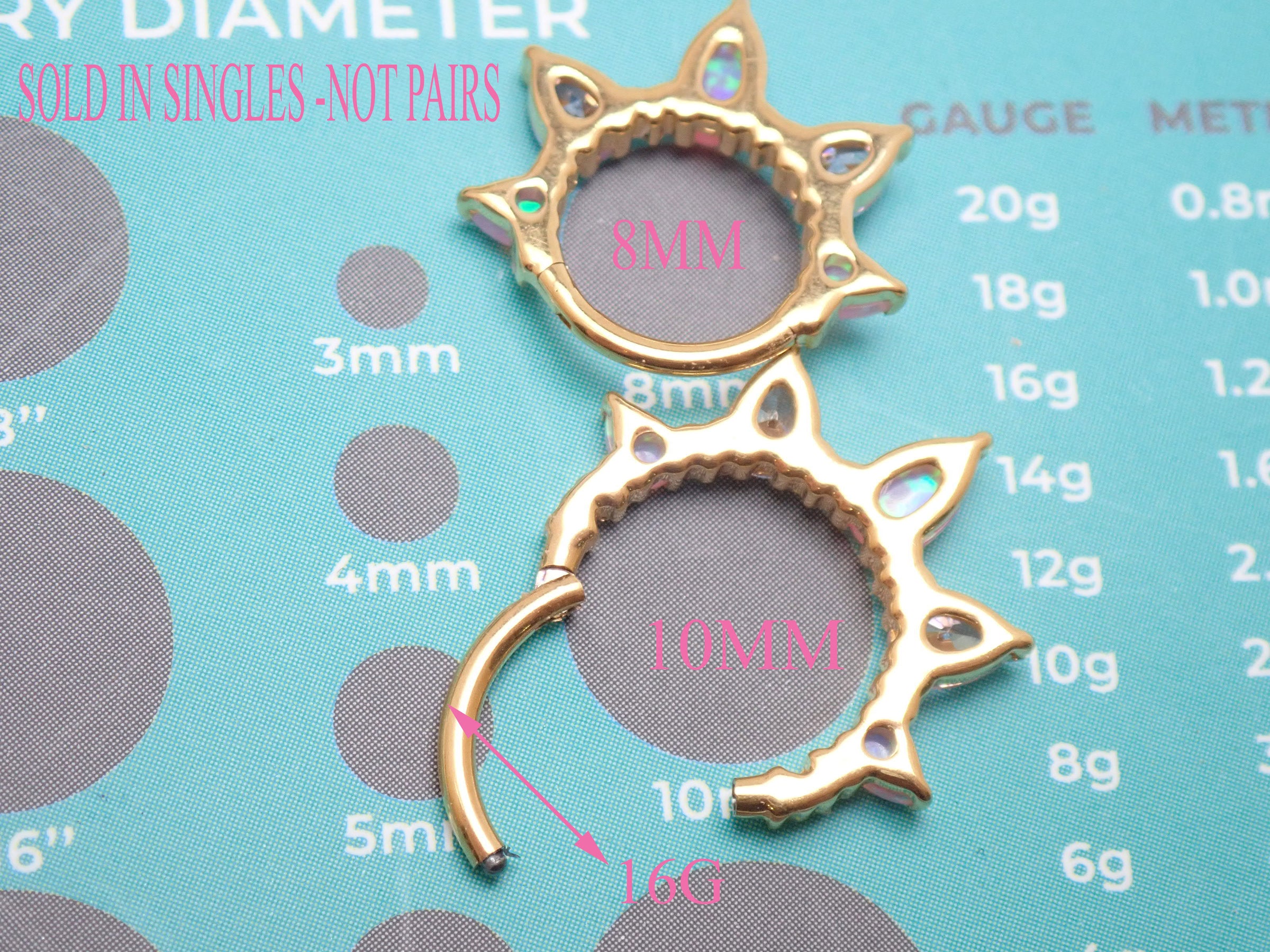Kiwi Opal PVD gold Titanium Clicker piercing