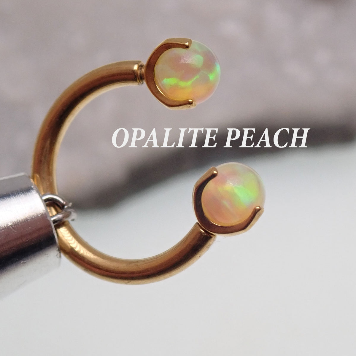 16G 8MM Gold Titanium Fire Opal Horseshoe ear/nose piercing