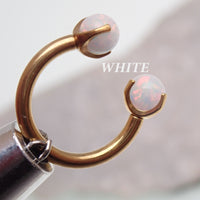 16G 8MM Gold Titanium Fire Opal Horseshoe ear/nose piercing