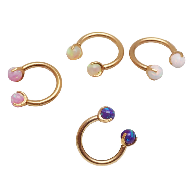 gold opal septum nose piercing 16g 8mm