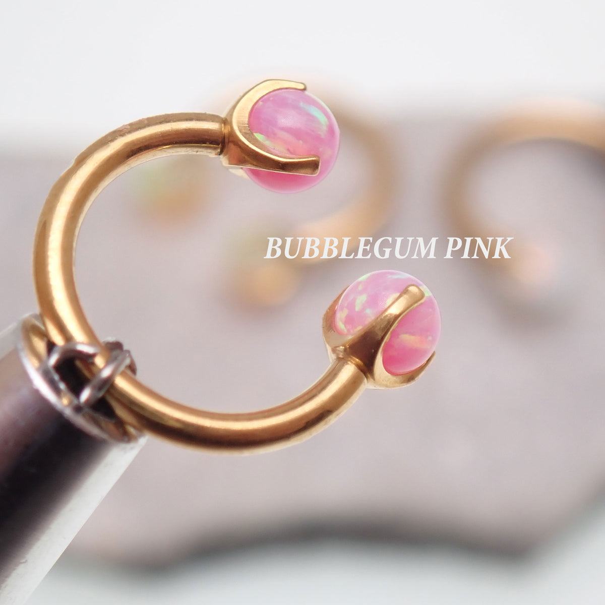 16G 8MM Gold Titanium Fire Opal Horseshoe ear/nose piercing