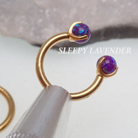 16G 8MM Gold Titanium Fire Opal Horseshoe ear/nose piercing