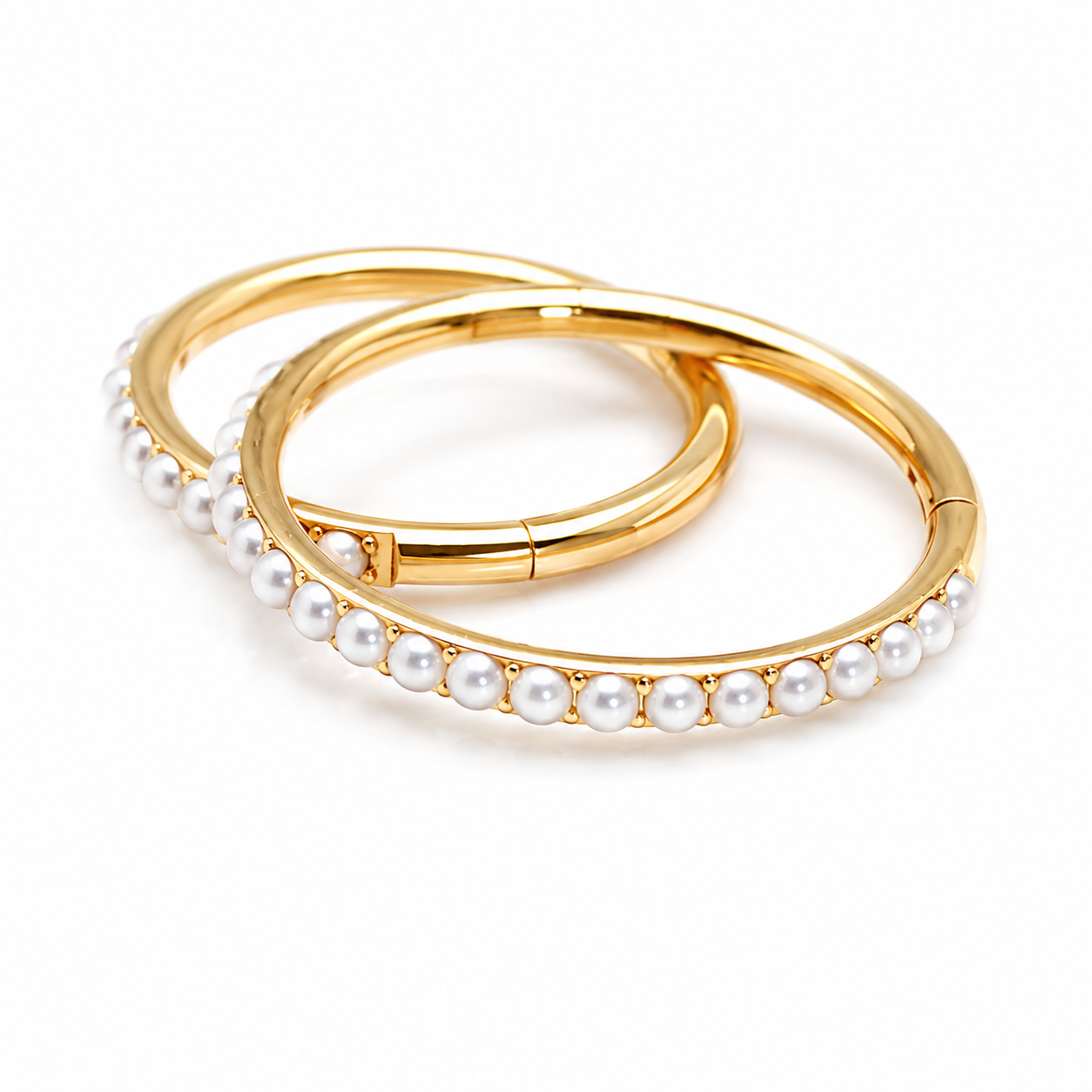Pearl PVD Titanium Hinged Clicker Ring 16g