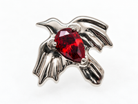 Raven Ruby CZ Implant Titanium flatback piercing