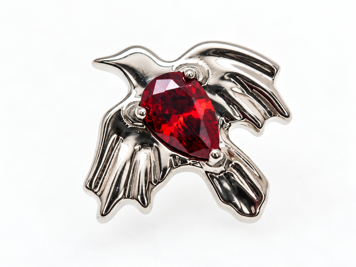 Raven Ruby CZ Implant Titanium flatback piercing