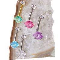 14G Titanium Belly Ring CZ Eye Stone