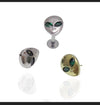 Smirking Alien Push Fit Flatback Titanium 20g, 18g, 16g, 14g - Body Clickers Body Jewelry