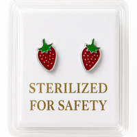 Sterilized Titanium Earrings • Implant-Grade Strawberries Earrings