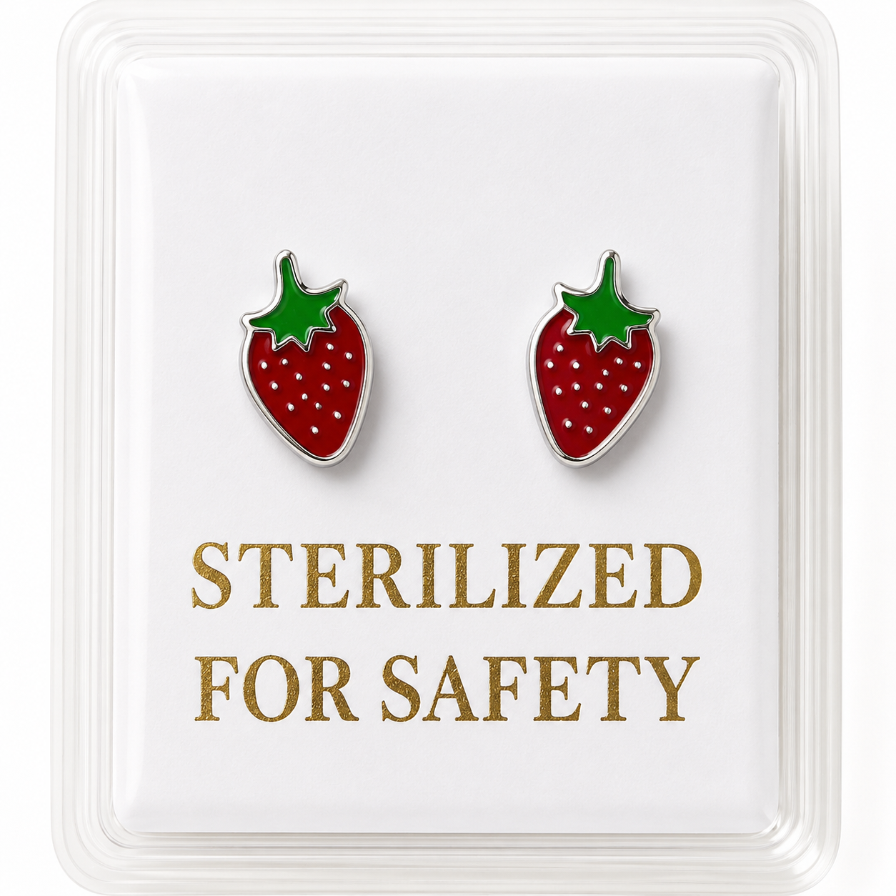 Sterilized Titanium Earrings • Implant-Grade Strawberries Earrings