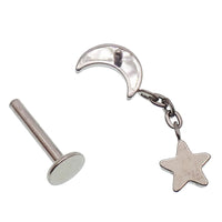 Moon star Dangle helix piercing  14g, 16g, 18g