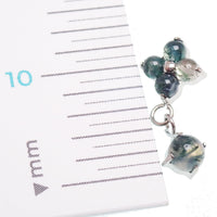 Implant Titanium Moss Agate Flatback Piercing, Internally Threaded 18g, 16g, 14g