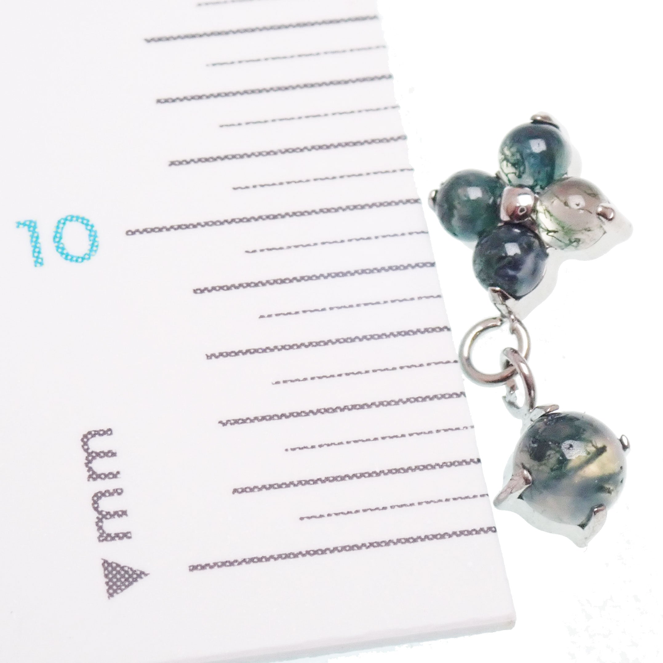 Implant Titanium Moss Agate Flatback Piercing, Internally Threaded 18g, 16g, 14g