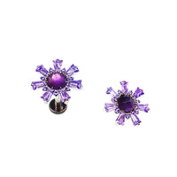 Amethyst & CZ Cluster Titanium Flatback Piercing - Body Clickers Body Jewelry