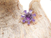 Amethyst & CZ Cluster Titanium Flatback Piercing - Body Clickers Body Jewelry