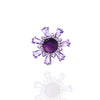 Amethyst & CZ Cluster Titanium Flatback Piercing - Body Clickers Body Jewelry