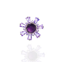 Amethyst & CZ Cluster Titanium Flatback Piercing - Body Clickers Body Jewelry