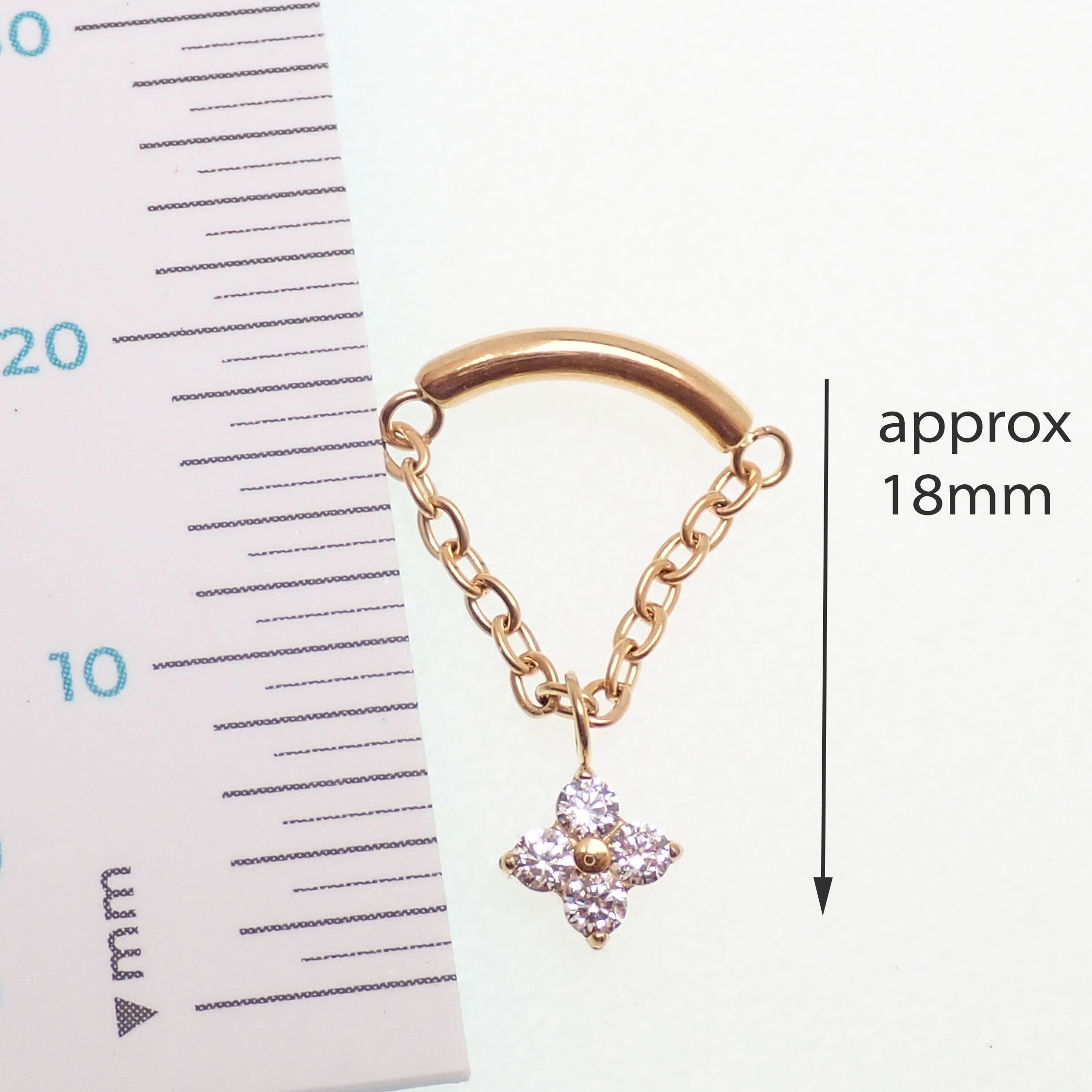 Hidden Helix 18K PVD Gold Helix Titanium Flatback 18g, 16g, 14g