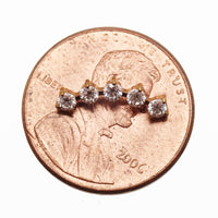 Curved Cubic Zirconia Titanium Flatback/ Labret Piercing 18g, 16g, 14g