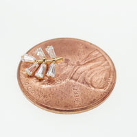 PVD Vine with CZ stones Titanium Flatback/ Labret Piercing 18g, 16g, 14g