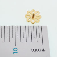 PVD Flower with a CZ stone Titanium Flatback/ Labret Piercing 18g, 16g, 14g