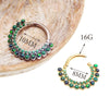 Galaxy  Fire opal & Emerald  CZ  Titanium Clicker 16g