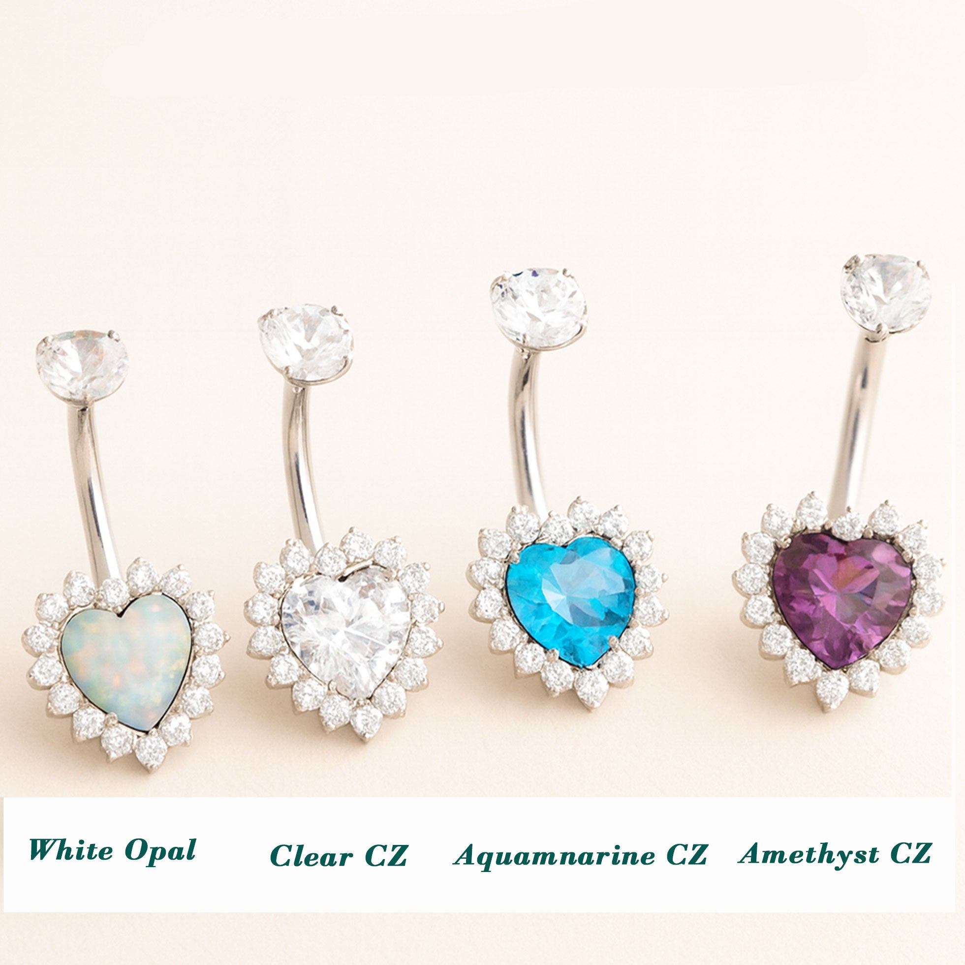 Titanium Heart Belly Ring piercing - Body Clickers Body Jewelry