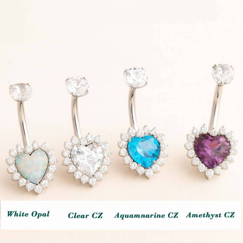 Titanium Heart Belly Ring piercing - Body Clickers Body Jewelry