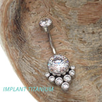 5A Sparkly CZ Titanium Belly Ring