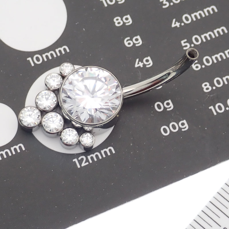 CZ Titanium Belly Ring 10mm - 12mm - Body Clickers Body Jewelry