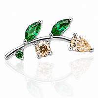 Titanium Vine CZ Flatback Piercing- Internally Threaded