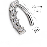 Vine Titanium Belly Ring Clicker 14g 10mm 3/8''