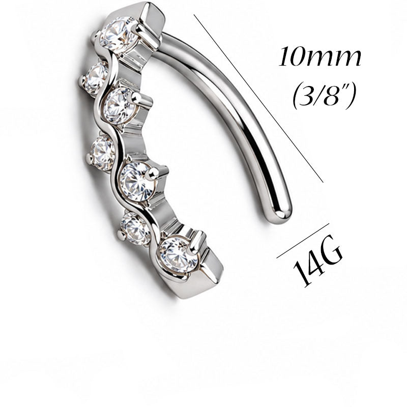 Vine Titanium Belly Ring Clicker 14g 10mm 3/8''