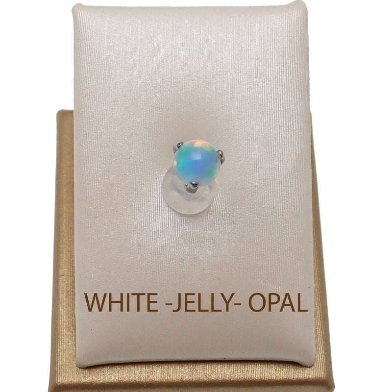 White Jelly Opal  Nipple Jewelry