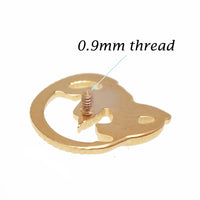 Alien Internally threaded Titanium Flatback/ Labret Piercing 18g, 16g, 14g