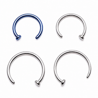 Nose Hoop 8mm, 10mm Titanium Piercing 18g, 20g