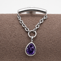 Hidden Helix Amethyst CZ Chain Titanium Flatback 18g, 16g, 14g
