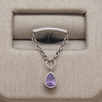 Hidden Helix Amethyst CZ Chain Titanium Flatback 18g, 16g, 14g
