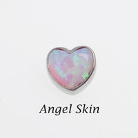 Opal Heart Dermal Top, 14g (1.2mm thread)