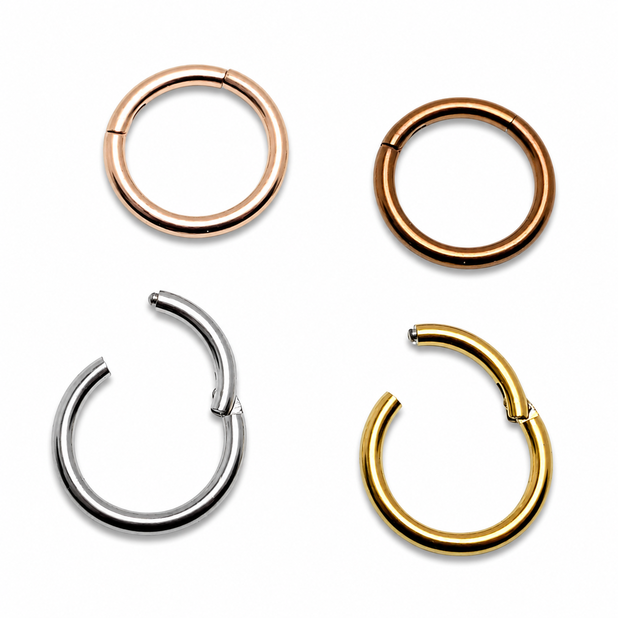 Plain Hinged Titanium Clicker Segment Ring 14g, 16g, 18g, 20g