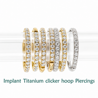 Titanium CZ Clicker Hoop 16g, 18g, 20g