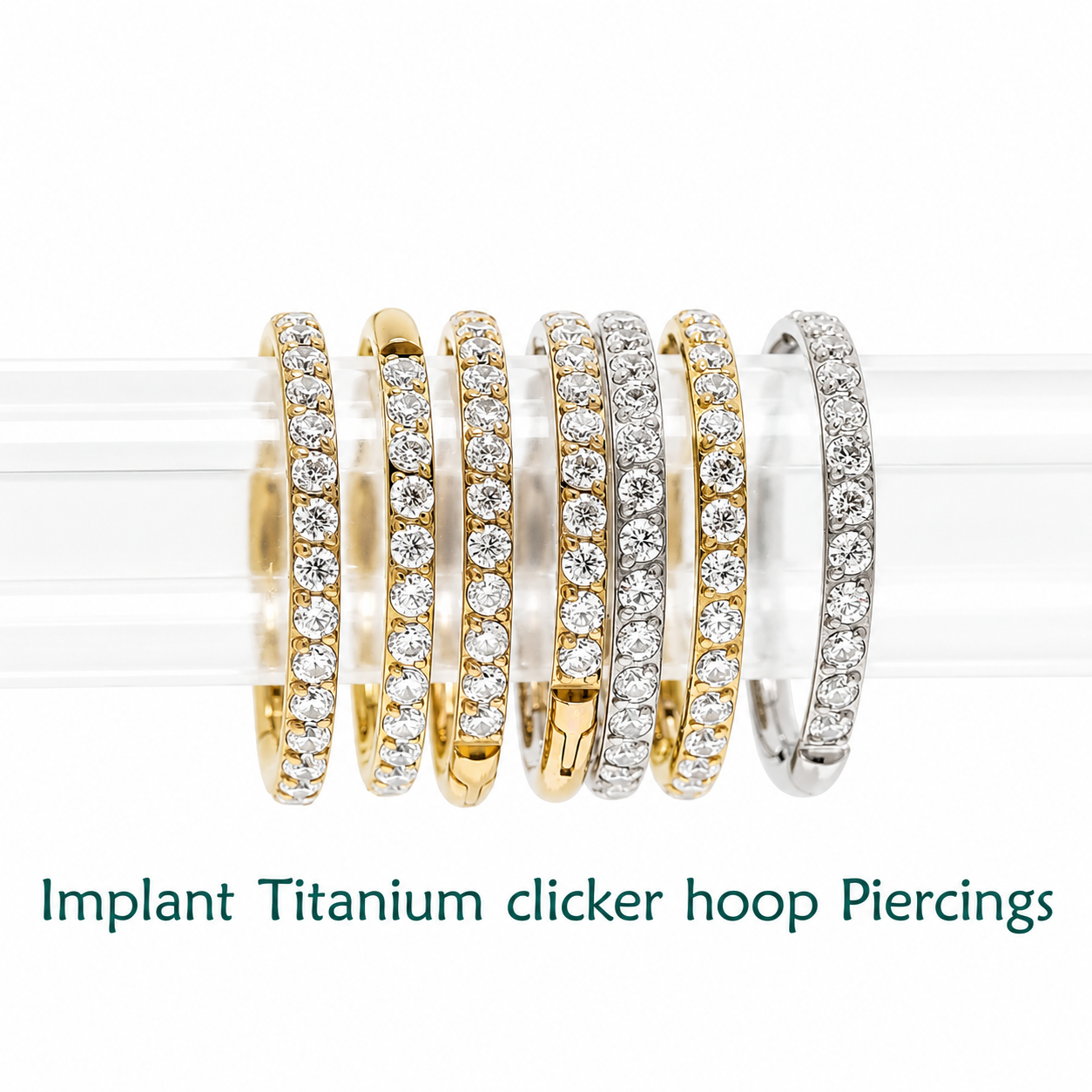 Titanium CZ Clicker Hoop 16g, 18g, 20g