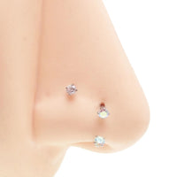 Implant Grade Titanium Horseshoe Ring, CZ Stone, Helix Septum Piercing