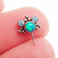 Implant Grade Titanium Push-Fit Threadless Flatback Piercing- Vertical Helix