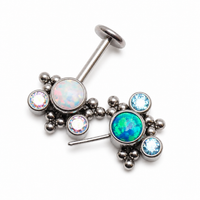 Implant Grade Titanium Push-Fit Threadless Flatback Piercing- Vertical Helix