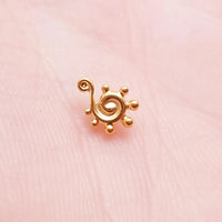 PVD Beaded Swirl Titanium Flatback/ Labret Piercing 18g, 16g, 14g