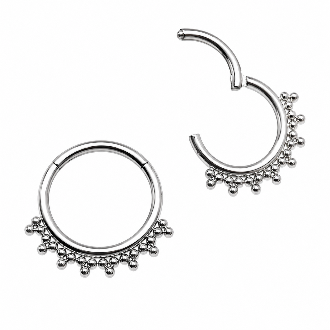 Beaded Titanium Clicker 16g