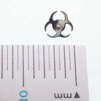 Amethyst Biohazard Symbol Titanium Flatback/ Labret Piercing 18g, 16g, 14g
